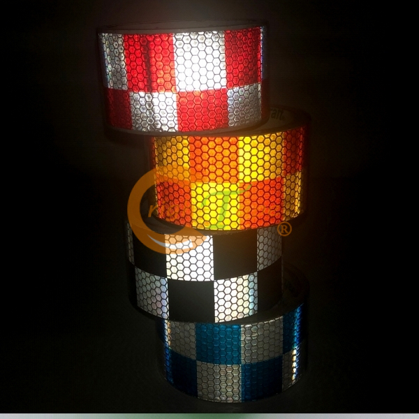 1500系列賽車格方格紋反光貼紙/膠帶-黃紅方格停產